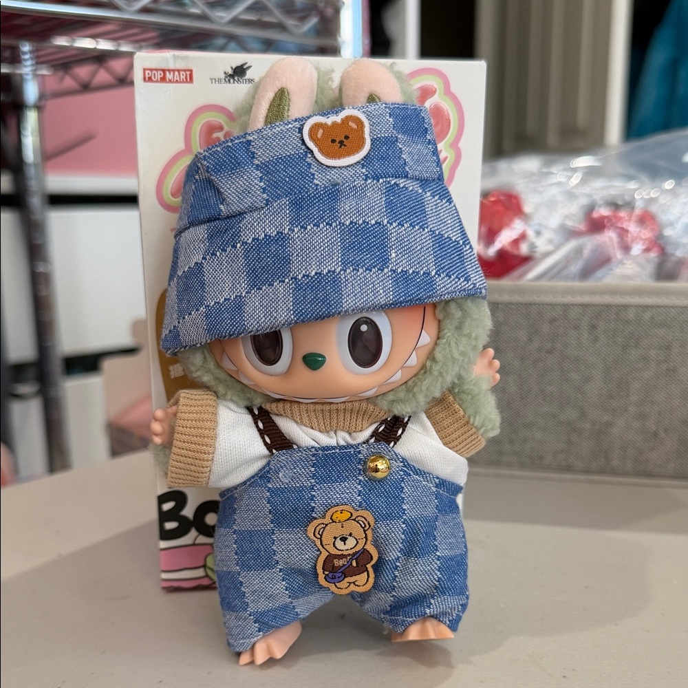 OUTFIT ONLY-  Checkered Bear 3 piece outfit